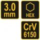 KLUCZ TRZPIENIOWY HEX Z RĘKOJEŚCIĄ 3.0MM -zdjęcie numer 3