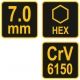 KLUCZ TRZPIENIOWY HEX Z RĘKOJEŚCIĄ 7.0MM -zdjęcie numer 3