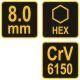 KLUCZ TRZPIENIOWY HEX Z RĘKOJEŚCIĄ 8.0MM -zdjęcie numer 3