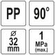 KOLANKO PP 90° 32MM x 32MM -zdjęcie numer 4