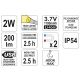 LAMPA WARSZTATOWA 2W COB, 200LM + 80LM -zdjęcie numer 4