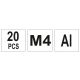 NITONAKRĘTKI ALUMINIOWE M4, 20SZT -zdjęcie numer 2