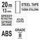 TAŚMA MIERNICZA STALOWA 20 M X 13 MM -zdjęcie numer 4