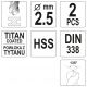 WIERTŁO DO METALU HSS-TiN 2,5 MM - 2 SZT -zdjęcie numer 3