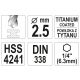 WIERTŁO DO METALU HSS-TiN 2,5MM HEX -zdjęcie numer 3
