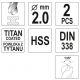 WIERTŁO DO METALU HSS-TiN 2 MM - 2 SZT -zdjęcie numer 3