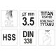 WIERTŁO DO METALU HSS-TiN 3,5 MM -zdjęcie numer 3