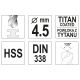 WIERTŁO DO METALU HSS-TiN 4,5 MM -zdjęcie numer 3