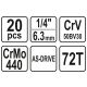 ZESTAW NARZĘDZIOWY 1/4", 20CZ, XS -zdjęcie numer 8