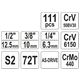 ZESTAW NARZĘDZIOWY 1/4" 3/8" 1/2" 111CZ. -zdjęcie numer 5