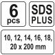 ZESTAW ŚWIDRÓW DO DREWNA SDS 6CZ.10-20MM -zdjęcie numer 3