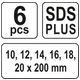 ZESTAW ŚWIDRÓW DO DREWNA SDS 6CZ.10-20MM -zdjęcie numer 3