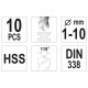 ZESTAW WIERTEŁ DO METAL.HSS 10SZT 1-10MM -zdjęcie numer 3
