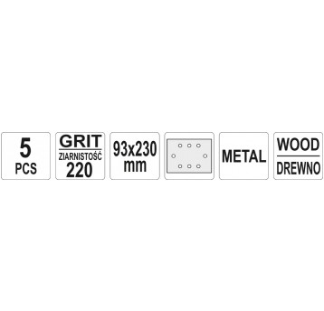 ARKUSZE ŚCIERNE OTWORY 93x230 P220 5S