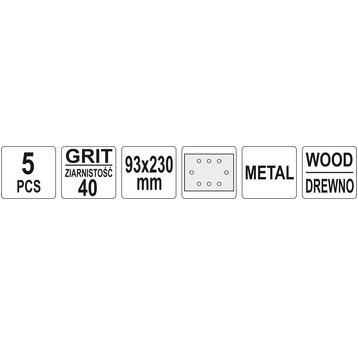 ARKUSZE ŚCIERNE OTWORY 93x230 P40 5SZ