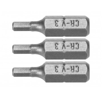 BITY 1/4"X25 MM HEX H3 3 SZT