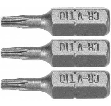 BITY 1/4"X25 MM TORX T10 3 SZT