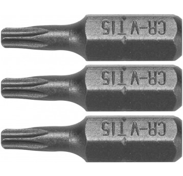 BITY 1/4"X25 MM TORX T15 3 SZT
