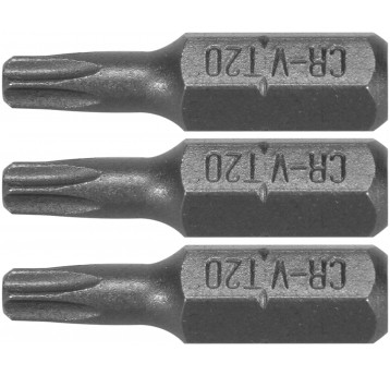 BITY 1/4"X25 MM TORX T20 3 SZT