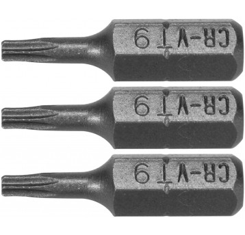 BITY 1/4"X25 MM TORX T9 3 SZT