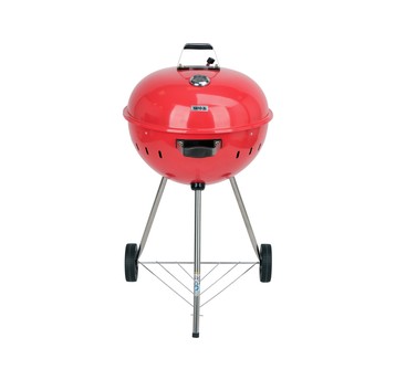 GRILL WĘGLOWY OKRĄGŁY 54CM CZERWONY