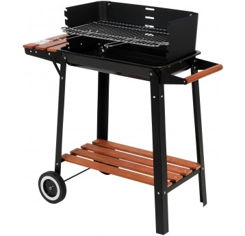 GRILL WĘGLOWY Z PÓŁKĄ, RUSZT 48X26.5CM