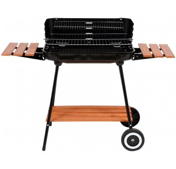 GRILL WĘGLOWY Z PÓŁKAMI, RUSZT 53*33CM