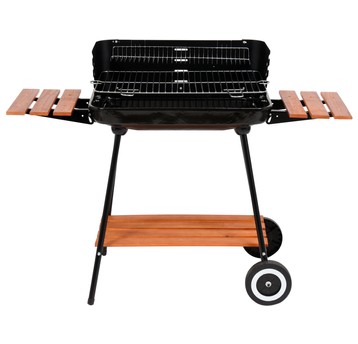 GRILL WĘGLOWY Z PÓŁKAMI, RUSZT 53*33CM