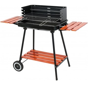 GRILL WĘGLOWY Z PÓŁKAMI, RUSZT 53X33CM