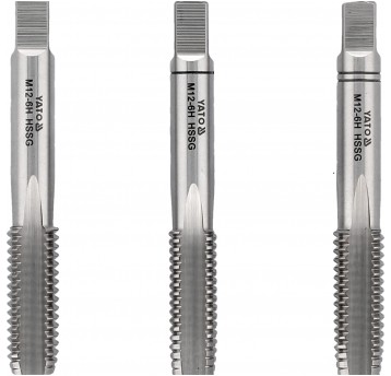 GWINTOWNIK RĘCZNY M12 / 3SZT HSS M2