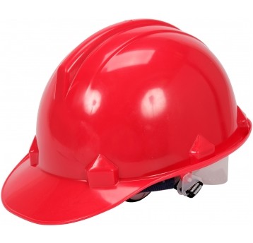 KASK OCHRONNY CZERWONY HDPE