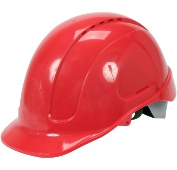 KASK OCHRONNY CZERWONY WYS. KOMF. ABS