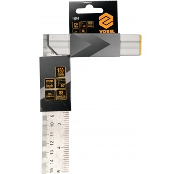 KĄTOWNIK METALOWY 150 MM ZE STOPKĄ I LIB