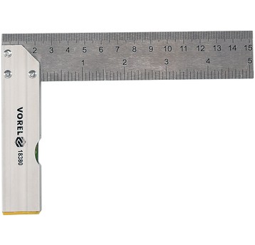 KĄTOWNIK METALOWY 150 MM ZE STOPKĄ I LIB