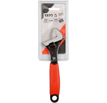 KLUCZ NASTAWNY 200MM Cr-V PLAST. RĄCZKA