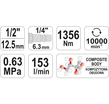 KLUCZ PNEUMATYCZNY 1/2'' 1356NM