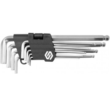 KLUCZE HEX 9CZ. 2-10MM KULISTE Cr-V