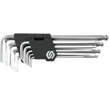 KLUCZE HEX 9CZ. 2,5-10MM KULISTE Cr-V