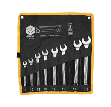 KLUCZE PŁAS-OCZK 8CZ 8-19MM ETUI SAT