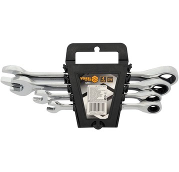 KLUCZE PŁASKO-OCZK Z GRZECH 4CZ. 10-19MM