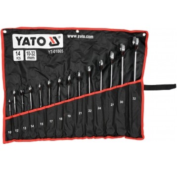 KLUCZE PŁASKO-OCZKO SKRĘCO 10-32MM 14SZT