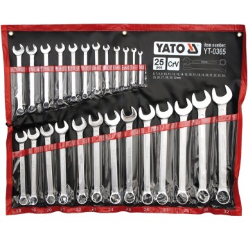 KLUCZE PŁASKO-OCZKOWE 6-32 25SZT