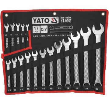 KLUCZE PŁASKO-OCZKOWE 8-32 17SZT