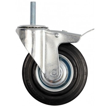 KÓŁKO SKRĘT.CZARNA GUM HAM.125MM TRZPIEŃ