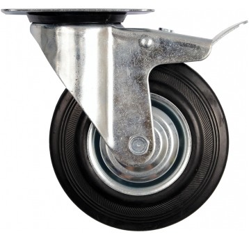 KÓŁKO SKRĘTNE CZARNA GUMA HAMULEC 160MM