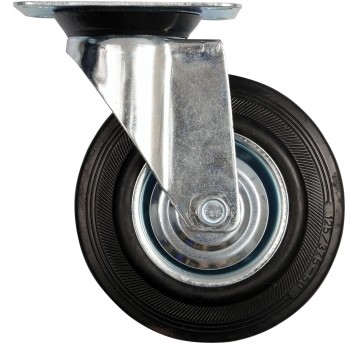 KÓŁKO SKRĘTNE Z CZARNĄ GUMĄ 125MM