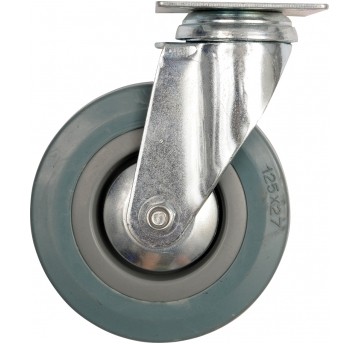 KÓŁKO SKRĘTNE Z SZARĄ GUMĄ 125MM