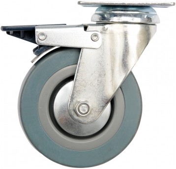 KÓŁKO SKRĘTNE Z SZARĄ GUMĄ HAMULEC 100MM