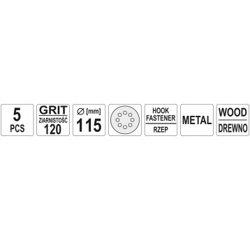 KRĄŻKI ŚCIER RZEP OTWORY 115mm P120 5S