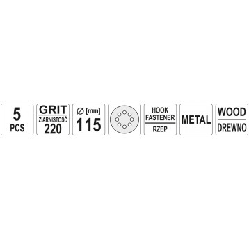 KRĄŻKI ŚCIER RZEP OTWORY 115mm P220 5SZT